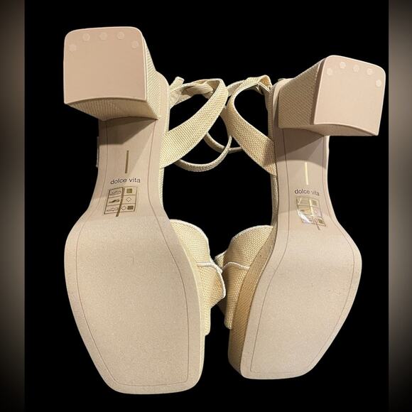 Dolce Vita Elegant Beige Block Heel Sandals NWT size 8 - Picture 6 of 6
